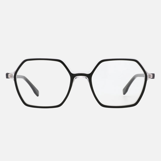 ZENOTTIC 2025 Hexagon Optical Glasses – Retro Acetate Eyewear with Clear Non-Prescription Lenses