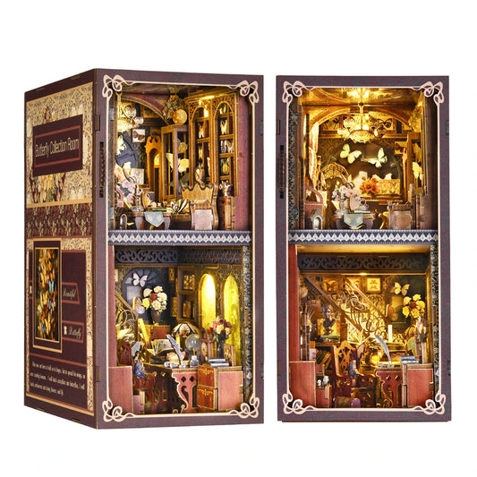 ASLOWSNAIL Butterfly Book Nook Kit – DIY Wooden 3D Puzzle for Bookshelf Display