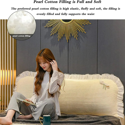 Tatami Pillow Headboard Backrest – 90/120/150CM Soft Reading Cushion with Lumbar Support