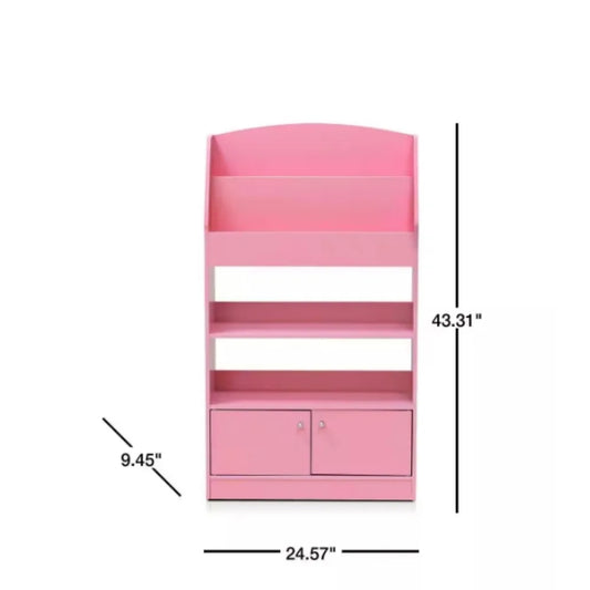 43.31 in. Wood 5-shelf Etagere Bookcase with Doors
