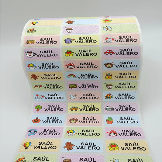120pcs Custom Waterproof Kawaii Name Stickers – Personalized Labels for Kids' School Stationery & Bottles