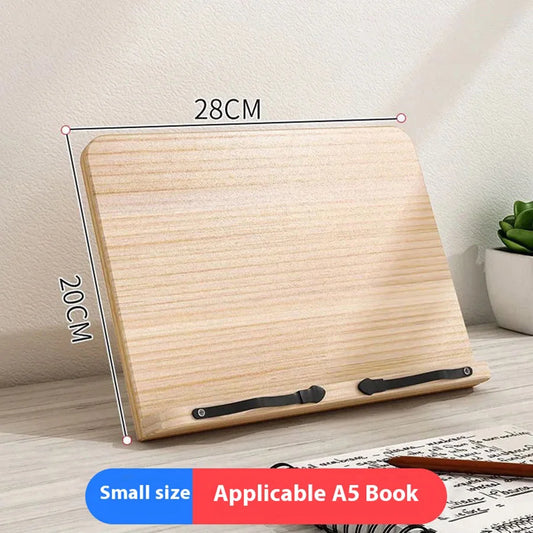 2025 Solid Wood Reading Stand – Adjustable Book Holder Tray for Students & Adults
