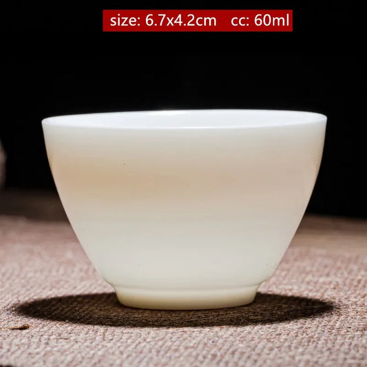 Customized Dehua Lamb Fat Jade Teacup – White Porcelain Single Master Cup