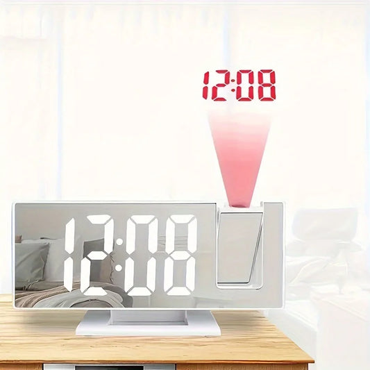 180° Projection Alarm Clock – Smart Digital Clock with Large Screen & Ceiling Projection for Bedroom