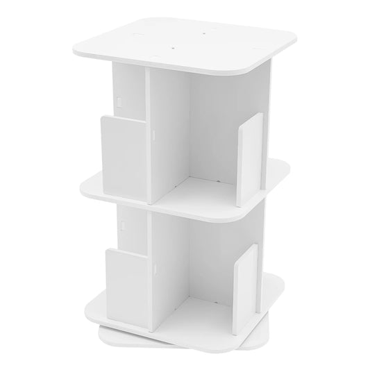 2/3/4-Tier Wooden Rotatable Bookshelf – 360° Display Floor-Standing Storage Rack