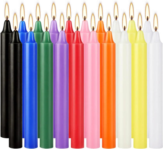 20-Pack Colorful Hand-Pulled Tapered Candles – No Drip, Smoke-Free, Scented Wax for All Occasions