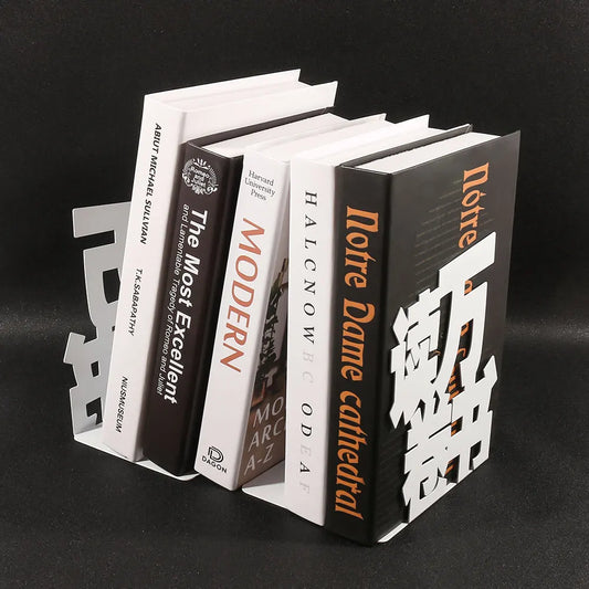 "Read Thousands of Books, Travel Thousands of Miles" Bookends – Iron Desk Stand for Book Lovers
