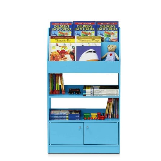 43.31 in. Wood 5-shelf Etagere Bookcase with Doors