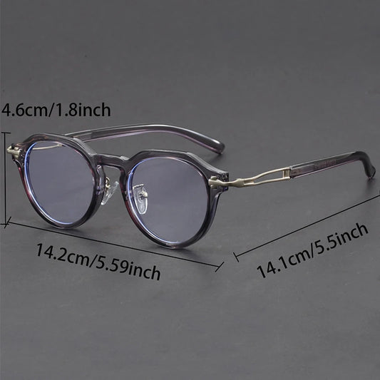 KAMMPT Vintage Round Glasses – Blue Light Blocking Fashion Optical Frames for Men