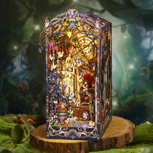 Handcrafted Elf Book Nook – Miniature Wooden Fantasy DIY Kit