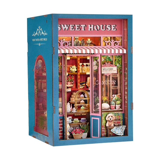 Book Nook Kit – Retro Tram Station 3D DIY Wooden Puzzle Miniature Bookend