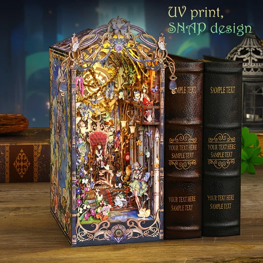 Handcrafted Elf Book Nook – Miniature Wooden Fantasy DIY Kit