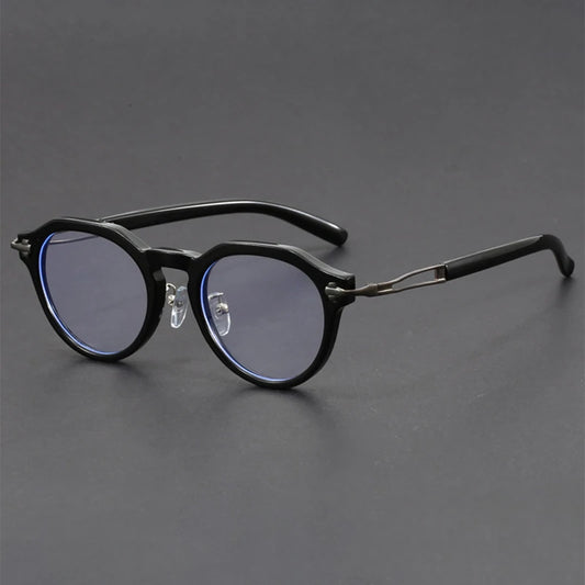 KAMMPT Vintage Round Glasses – Blue Light Blocking Fashion Optical Frames for Men