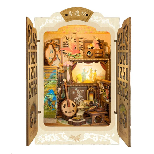 DIY Wooden Book Nook – Chinese Musical Instrument Cottage Miniature Kit