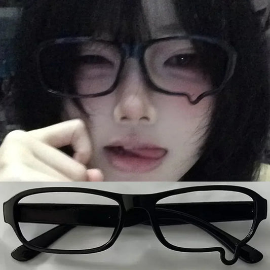 Anime Y2K Cosplay Glasses – Teardrop Eyewear Jewelry Accessory (Lensless, Unisex)