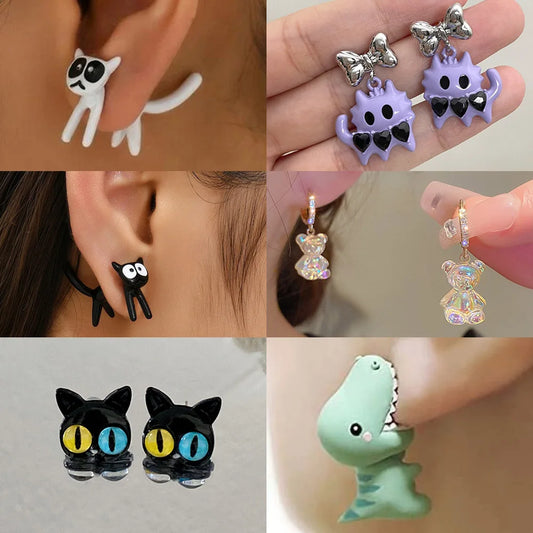 2023 Cute Animal Stud Earrings – Fun Cartoon Ear Jewelry for Women & Girls