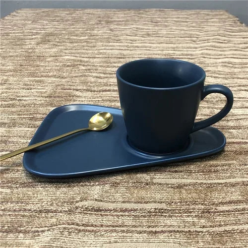 Cup With Spoon – European Luxurious Ceramic Coffee Cup and Saucer Set